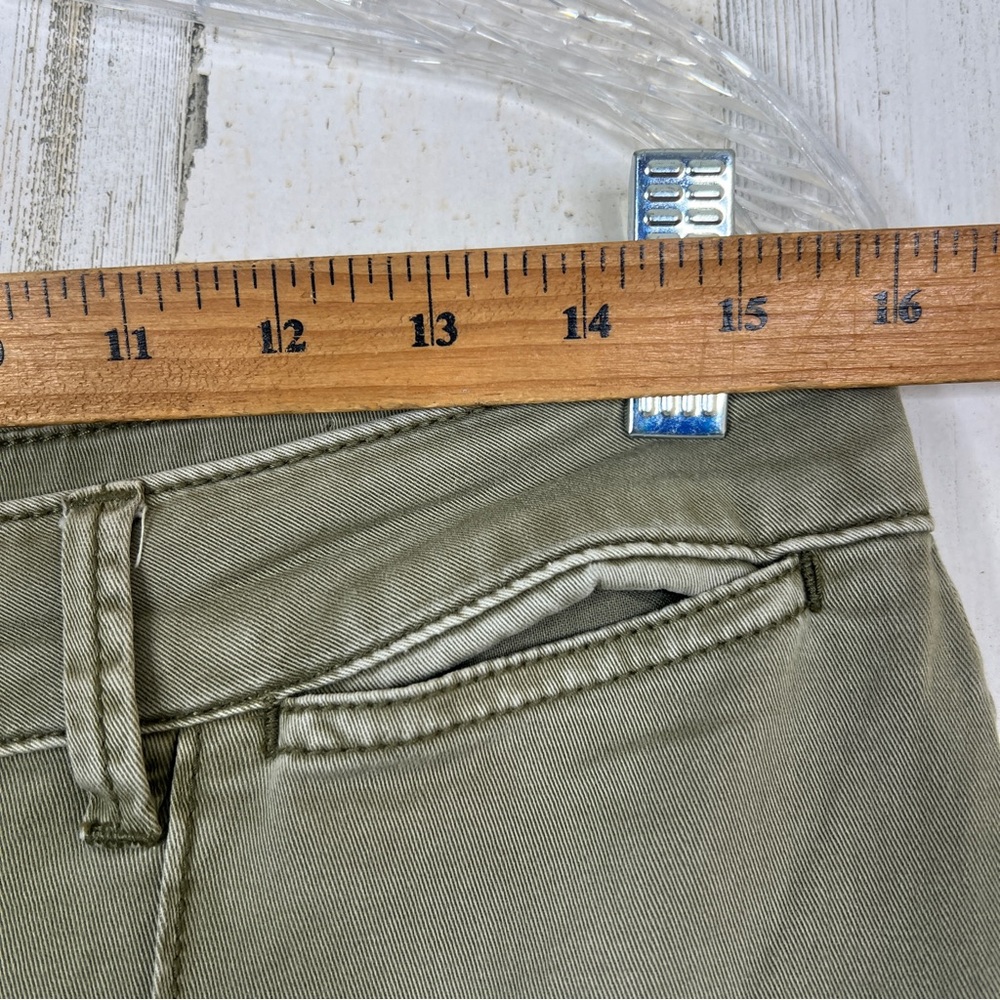 Anthropologie Wide Leg Chino Pants Women's 8 Earthy Green Boho Chic Fall Casual - Picture 11 of 15